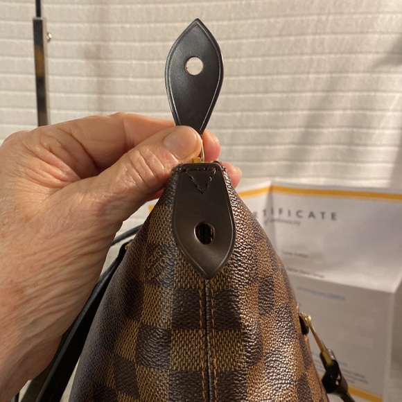 LOUIS VUITTON Jena PM Tote Bag Brown Ebene Damier PVC coated canvas w/COA - Picture 6 of 16